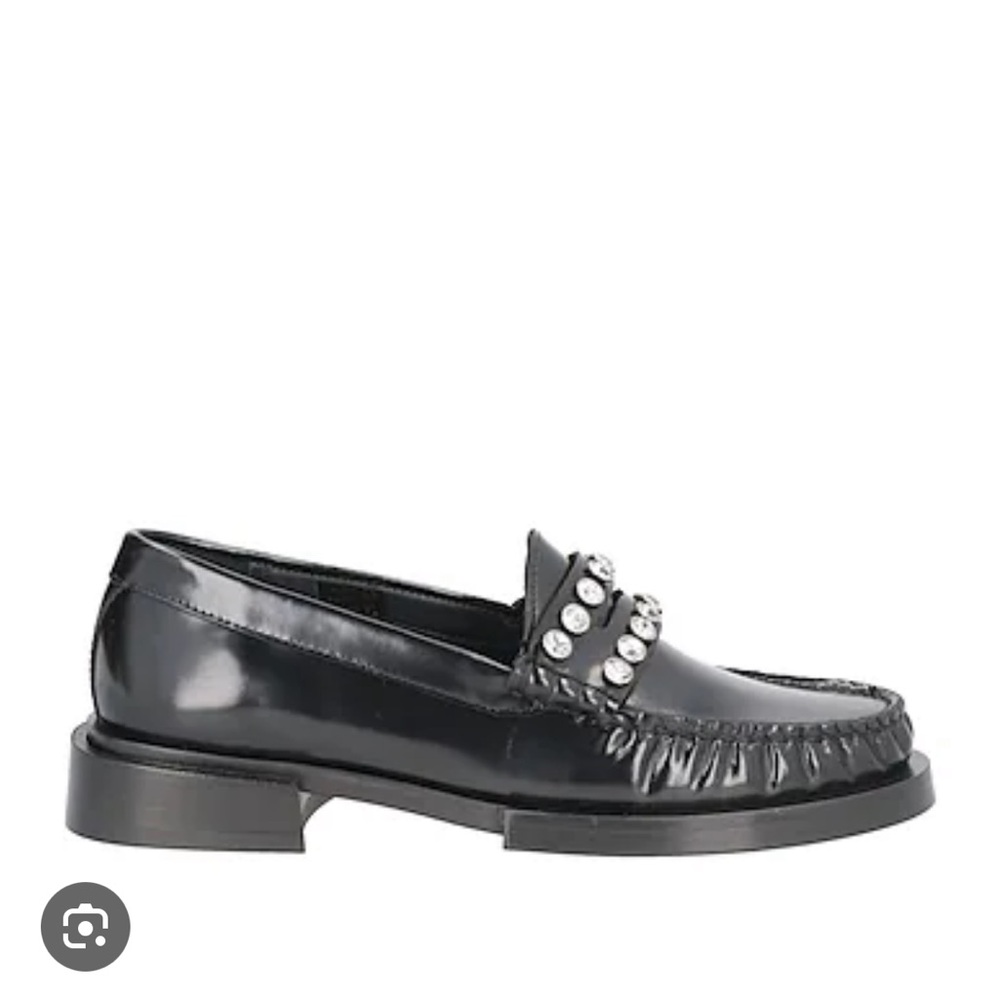 Sandro Black Loafers with Silver Studs